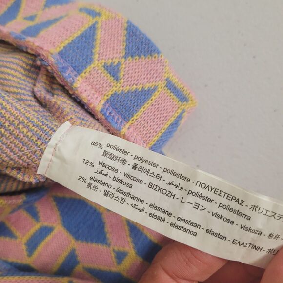 Zara Small leggings juniors elastic waist stretch geometric knit flare - Picture 7 of 8